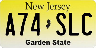 NJ license plate A74SLC