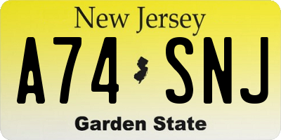 NJ license plate A74SNJ