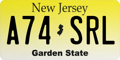 NJ license plate A74SRL