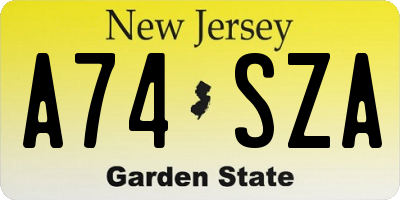 NJ license plate A74SZA