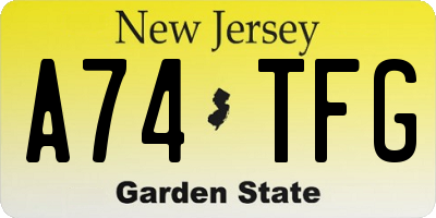 NJ license plate A74TFG