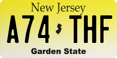 NJ license plate A74THF