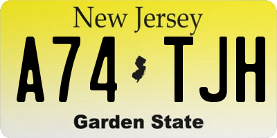 NJ license plate A74TJH