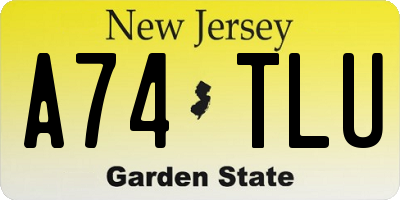 NJ license plate A74TLU