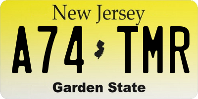 NJ license plate A74TMR