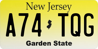 NJ license plate A74TQG