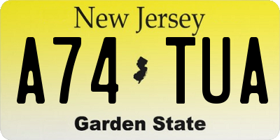 NJ license plate A74TUA