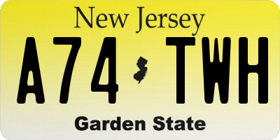 NJ license plate A74TWH