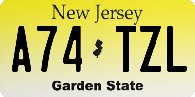 NJ license plate A74TZL