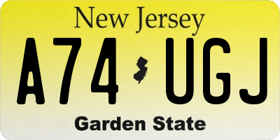 NJ license plate A74UGJ