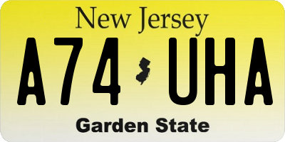 NJ license plate A74UHA