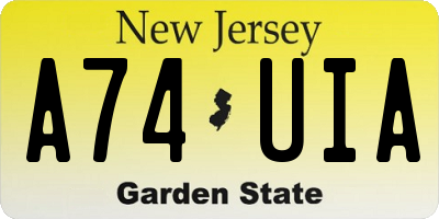 NJ license plate A74UIA