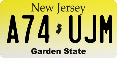 NJ license plate A74UJM
