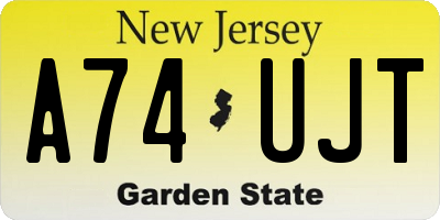 NJ license plate A74UJT