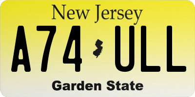 NJ license plate A74ULL