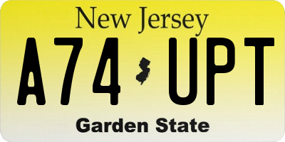 NJ license plate A74UPT