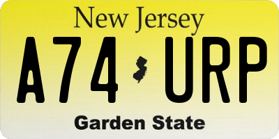 NJ license plate A74URP
