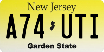 NJ license plate A74UTI