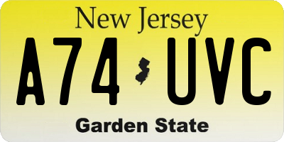 NJ license plate A74UVC