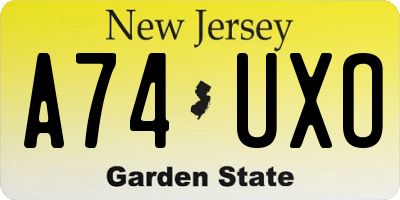NJ license plate A74UXO