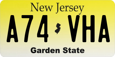 NJ license plate A74VHA