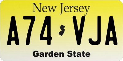 NJ license plate A74VJA