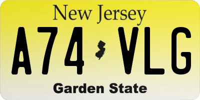 NJ license plate A74VLG