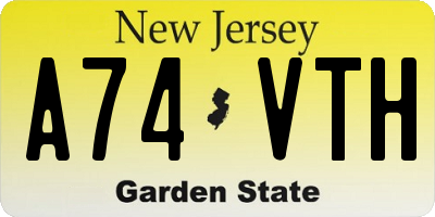 NJ license plate A74VTH