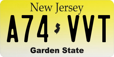 NJ license plate A74VVT