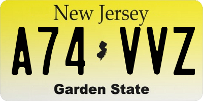 NJ license plate A74VVZ
