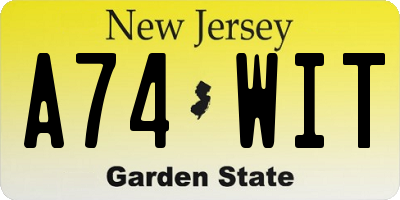 NJ license plate A74WIT