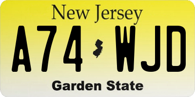 NJ license plate A74WJD