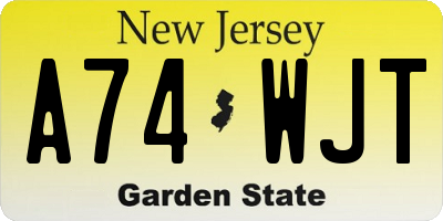 NJ license plate A74WJT