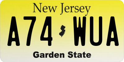NJ license plate A74WUA