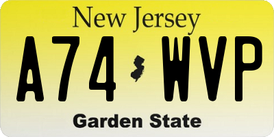 NJ license plate A74WVP