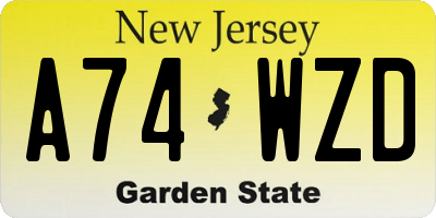 NJ license plate A74WZD
