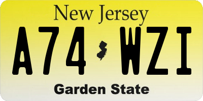 NJ license plate A74WZI