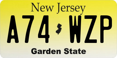 NJ license plate A74WZP