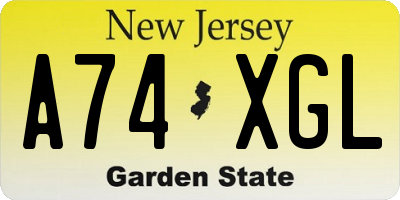 NJ license plate A74XGL