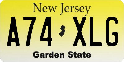 NJ license plate A74XLG