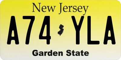 NJ license plate A74YLA