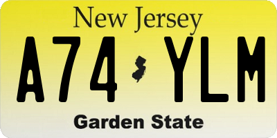 NJ license plate A74YLM