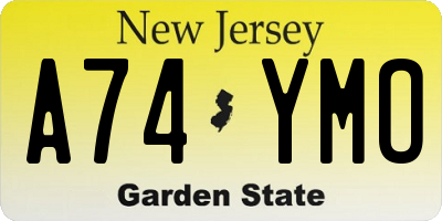 NJ license plate A74YMO