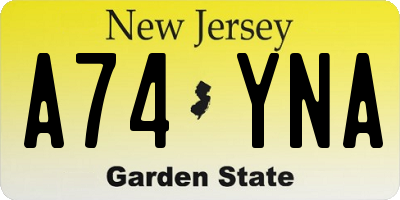 NJ license plate A74YNA