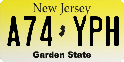 NJ license plate A74YPH
