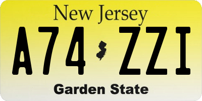 NJ license plate A74ZZI
