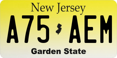 NJ license plate A75AEM