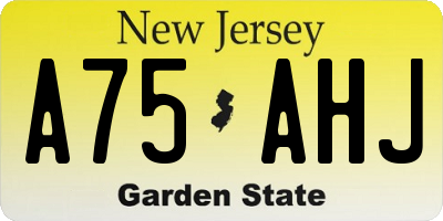 NJ license plate A75AHJ