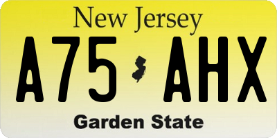 NJ license plate A75AHX