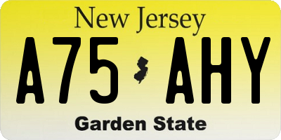 NJ license plate A75AHY